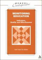 Monitoring education : indicators, quality, and effectiveness /