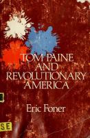 Tom Paine and Revolutionary America /