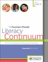 The Fountas & Pinnell literacy continuum : a tool for assessment, planning, and teaching /