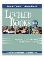 Leveled books (K-8) : matching texts to readers for effective teaching /