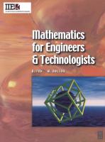 Mathematics for engineers and technologists /
