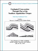 Geological cross-section through part of the southern Appalachian orogen : inner Piedmont to Valley and Ridge (North Carolina, Tennessee and Virginia), July 20-26, 1989 /