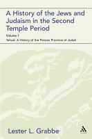 A history of the Jews and Judaism in the second temple period.