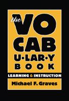 The vocabulary book : learning & instruction /