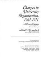 Changes in university organization, 1964-1971,
