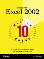 Microsoft Excel 2002 10 minute guide /