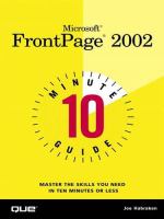 Microsoft FrontPage 2002 10 minute guide /