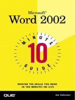 Microsoft Word 2002 10 minute guide /