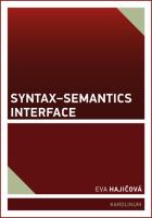 Syntax-semantics interface /