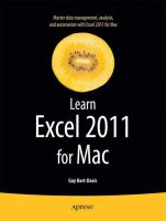 Learn Excel 2011 for Mac /