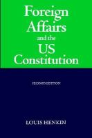 Foreign affairs and the United States Constitution