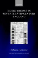 Music theory in seventeenth-century England /