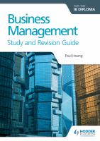 Business Management for the IB Diploma Study and Revision Guide.