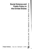 Social science and public policy in the United States /