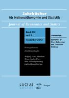 Economics of Risky Behavior and Sensation Seeking : Themenheft 6/Bd. 232 (2012) Jahrb?cher F?r National?konomie Und Statistik.