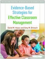 Evidence-based strategies for effective classroom management /