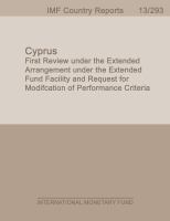 Cyprus : first review under the extended arrangement under the extended fund facility and request for modification of performance criteria.
