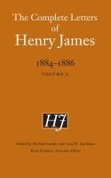 COMPLETE LETTERS OF HENRY JAMES, 18841886.