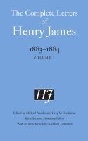 The Complete Letters of Henry James, 1883-1884 : Volume 1 /