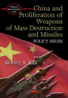 China and proliferation of weapons of mass destruction and missiles : policy issues /