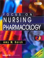 Focus on nursing pharmacology /