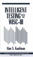Intelligent testing with the WISC-III /