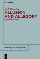 Allusion and Allegory : Studies in the]Ciris[.