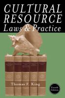 Cultural resource laws and practice /