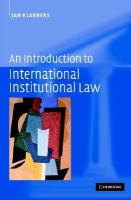 An introduction to international institutional law