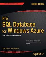 Pro SQL Database for Windows Azure : SQL server in the cloud /