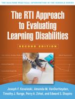 The RTI approach to evaluating learning disabilities /