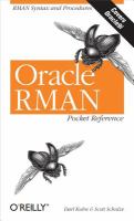 Oracle RMAN : pocket reference /