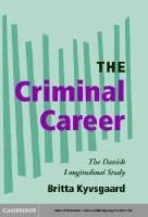 The criminal career : the Danish longitudinal study /