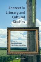 Context in Cultural and Literary Studies /