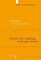 Theory and typology of proper names /