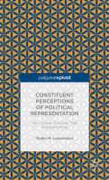 Constituent perceptions of political representation : how citizens evaluate their representatives /