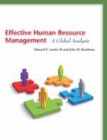 Effective human resource management : a global analysis /
