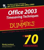 Office 2003 timesaving techniques for dummies