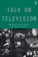 Talk on television audience participation and public debate /