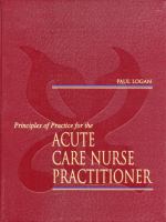 Principles of practice for the acute care nurse practitioner /