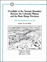 Overflight of the tectonic boundary between the Colorado Plateau and the Basin Range provinces : Northwest Arizona, July 6-7, 1989, July 20-21, 1989 /