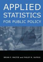Applied statistics for public policy /