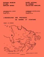 L'archéologie des provinces de Québec et d'Ontario