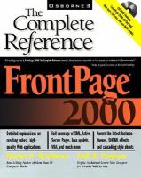 FrontPage 2000 the complete reference /