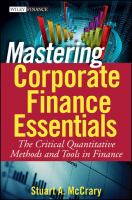 Mastering corporate finance essentials : the critical quantitative methods and tools in finance /