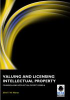 Valuing and licensing intellectual property /
