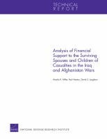 Analysis of financial support to the surviving spouses and children of casualties in the Iraq and Afghanistan wars /