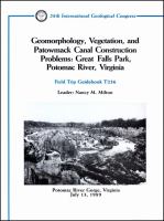Geomorphology, vegetation, and Patowmack Canal construction problems, Great Falls Park, Potomac River, Virginia : Potomac River Gorge, Virginia, July 13, 1989 /