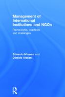 Management of international institutions and NGOs : framworks, practices and challenges /