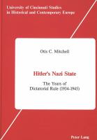 Hitler's Nazi state : the years of dictatorial rule, 1934-1945 /